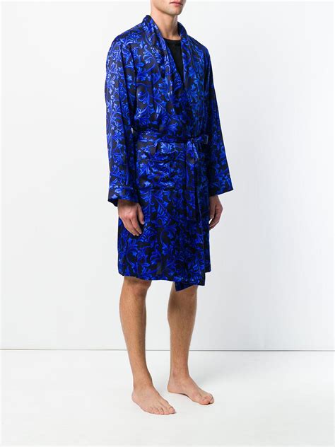 blue versace robe men|men's versace dressing gown.